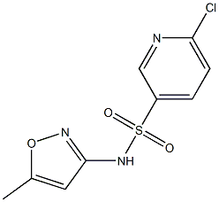 6-chloro-N-(5-methyl-1,2-oxazol-3-yl)pyridine-3-sulfonamide 结构式