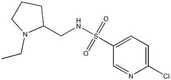 6-chloro-N-[(1-ethylpyrrolidin-2-yl)methyl]pyridine-3-sulfonamide 结构式