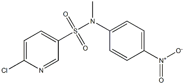 6-chloro-N-methyl-N-(4-nitrophenyl)pyridine-3-sulfonamide 结构式