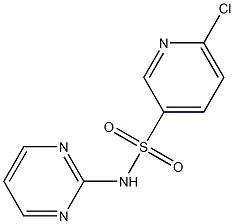 6-chloro-N-pyrimidin-2-ylpyridine-3-sulfonamide 结构式