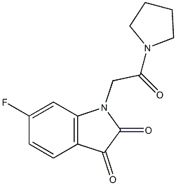 6-fluoro-1-[2-oxo-2-(pyrrolidin-1-yl)ethyl]-2,3-dihydro-1H-indole-2,3-dione 结构式