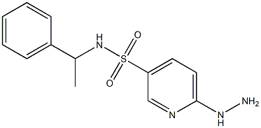 6-hydrazinyl-N-(1-phenylethyl)pyridine-3-sulfonamide 结构式