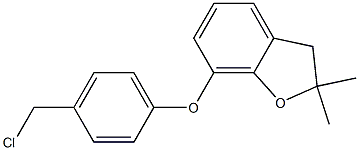 7-[4-(chloromethyl)phenoxy]-2,2-dimethyl-2,3-dihydro-1-benzofuran 结构式