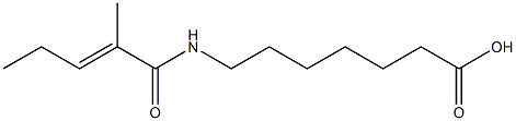 7-{[(2E)-2-methylpent-2-enoyl]amino}heptanoic acid 结构式