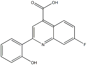 7-fluoro-2-(2-hydroxyphenyl)quinoline-4-carboxylic acid 结构式