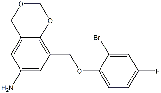 8-(2-bromo-4-fluorophenoxymethyl)-2,4-dihydro-1,3-benzodioxin-6-amine 结构式