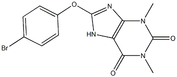 8-(4-bromophenoxy)-1,3-dimethyl-2,3,6,7-tetrahydro-1H-purine-2,6-dione 结构式