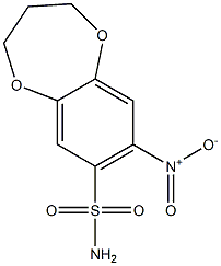 8-nitro-3,4-dihydro-2H-1,5-benzodioxepine-7-sulfonamide 结构式