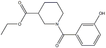 ethyl 1-[(3-hydroxyphenyl)carbonyl]piperidine-3-carboxylate 结构式