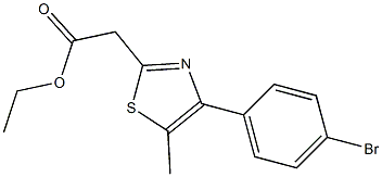 ethyl 2-[4-(4-bromophenyl)-5-methyl-1,3-thiazol-2-yl]acetate 结构式