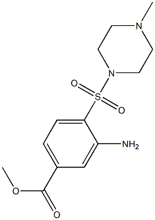 methyl 3-amino-4-[(4-methylpiperazine-1-)sulfonyl]benzoate 结构式