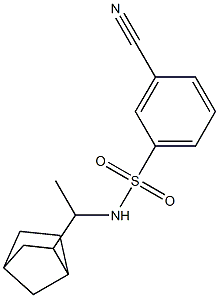 N-(1-{bicyclo[2.2.1]heptan-2-yl}ethyl)-3-cyanobenzene-1-sulfonamide 结构式