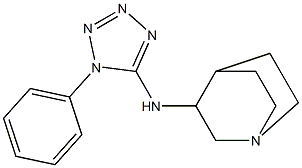 N-(1-phenyl-1H-1,2,3,4-tetrazol-5-yl)-1-azabicyclo[2.2.2]octan-3-amine 结构式