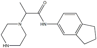 N-(2,3-dihydro-1H-inden-5-yl)-2-(piperazin-1-yl)propanamide 结构式