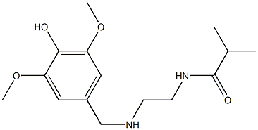 N-(2-{[(4-hydroxy-3,5-dimethoxyphenyl)methyl]amino}ethyl)-2-methylpropanamide 结构式