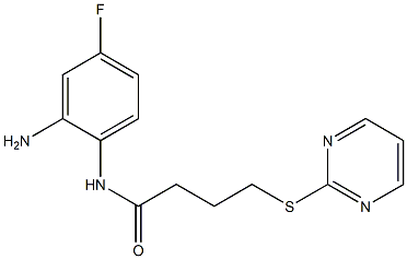 N-(2-amino-4-fluorophenyl)-4-(pyrimidin-2-ylsulfanyl)butanamide 结构式