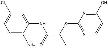 N-(2-amino-5-chlorophenyl)-2-[(4-hydroxypyrimidin-2-yl)sulfanyl]propanamide 结构式