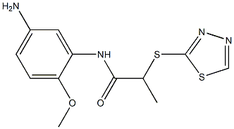 N-(5-amino-2-methoxyphenyl)-2-(1,3,4-thiadiazol-2-ylsulfanyl)propanamide 结构式