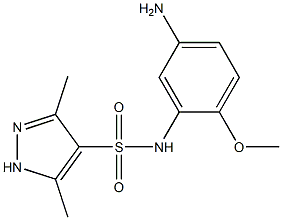 N-(5-amino-2-methoxyphenyl)-3,5-dimethyl-1H-pyrazole-4-sulfonamide 结构式