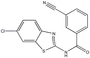 N-(6-chloro-1,3-benzothiazol-2-yl)-3-cyanobenzamide 结构式