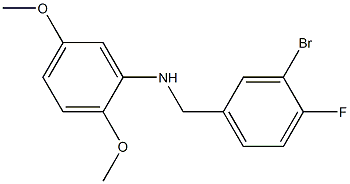 N-[(3-bromo-4-fluorophenyl)methyl]-2,5-dimethoxyaniline 结构式