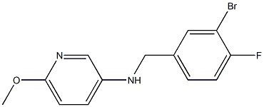 N-[(3-bromo-4-fluorophenyl)methyl]-6-methoxypyridin-3-amine 结构式