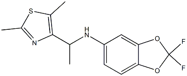 N-[1-(2,5-dimethyl-1,3-thiazol-4-yl)ethyl]-2,2-difluoro-2H-1,3-benzodioxol-5-amine 结构式