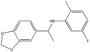 N-[1-(2H-1,3-benzodioxol-5-yl)ethyl]-5-fluoro-2-methylaniline 结构式