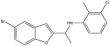 N-[1-(5-bromo-1-benzofuran-2-yl)ethyl]-3-chloro-2-methylaniline 结构式