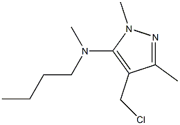 N-butyl-4-(chloromethyl)-N,1,3-trimethyl-1H-pyrazol-5-amine 结构式