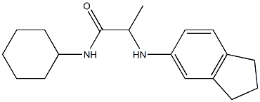N-cyclohexyl-2-(2,3-dihydro-1H-inden-5-ylamino)propanamide 结构式