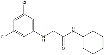 N-cyclohexyl-2-[(3,5-dichlorophenyl)amino]acetamide 结构式