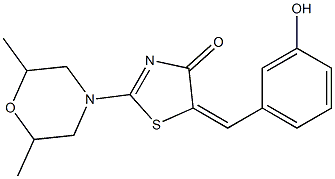 2-(2,6-dimethyl-4-morpholinyl)-5-(3-hydroxybenzylidene)-1,3-thiazol-4(5H)-one 结构式