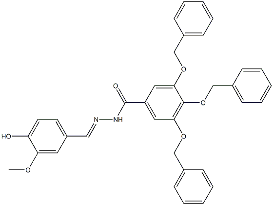 3,4,5-tris(benzyloxy)-N'-(4-hydroxy-3-methoxybenzylidene)benzohydrazide 结构式