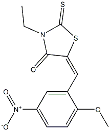 3-ethyl-5-{5-nitro-2-methoxybenzylidene}-2-thioxo-1,3-thiazolidin-4-one 结构式