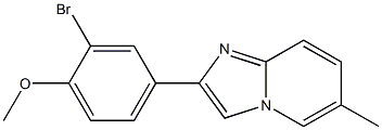2-bromo-4-(6-methylimidazo[1,2-a]pyridin-2-yl)phenyl methyl ether 结构式