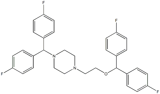 bis(4-fluorophenyl)methyl 2-{4-[bis(4-fluorophenyl)methyl]-1-piperazinyl}ethyl ether 结构式