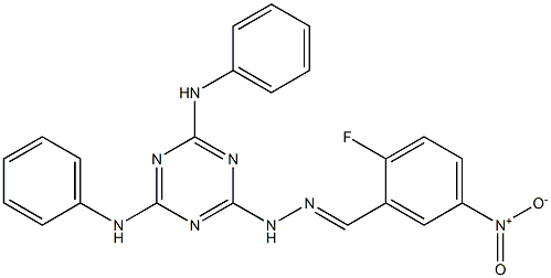 2-fluoro-5-nitrobenzaldehyde (4,6-dianilino-1,3,5-triazin-2-yl)hydrazone 结构式