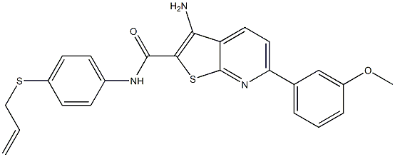 N-[4-(allylsulfanyl)phenyl]-3-amino-6-(3-methoxyphenyl)thieno[2,3-b]pyridine-2-carboxamide 结构式