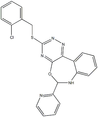 2-chlorobenzyl 6-(2-pyridinyl)-6,7-dihydro[1,2,4]triazino[5,6-d][3,1]benzoxazepin-3-yl sulfide 结构式