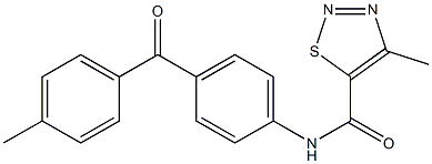 4-methyl-N-[4-(4-methylbenzoyl)phenyl]-1,2,3-thiadiazole-5-carboxamide 结构式