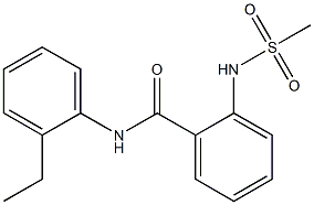 N-(2-ethylphenyl)-2-[(methylsulfonyl)amino]benzamide 结构式