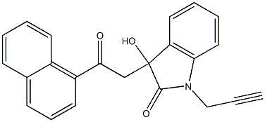 3-hydroxy-3-[2-(1-naphthyl)-2-oxoethyl]-1-(2-propynyl)-1,3-dihydro-2H-indol-2-one 结构式