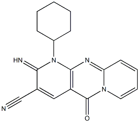 1-cyclohexyl-2-imino-5-oxo-1,5-dihydro-2H-dipyrido[1,2-a:2,3-d]pyrimidine-3-carbonitrile 结构式