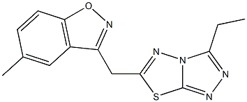 3-[(3-ethyl[1,2,4]triazolo[3,4-b][1,3,4]thiadiazol-6-yl)methyl]-5-methyl-1,2-benzisoxazole 结构式