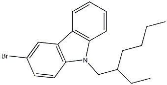 9-(2'-乙基己基)-3-溴咔唑 结构式
