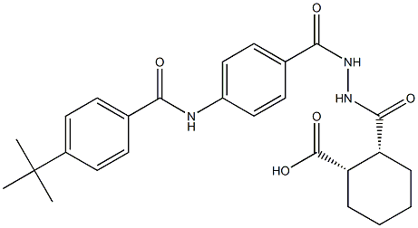 (1S,2R)-2-{[2-(4-{[4-(tert-butyl)benzoyl]amino}benzoyl)hydrazino]carbonyl}cyclohexanecarboxylic acid 结构式