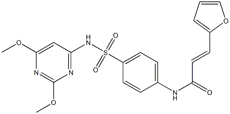 (E)-N-(4-{[(2,6-dimethoxy-4-pyrimidinyl)amino]sulfonyl}phenyl)-3-(2-furyl)-2-propenamide 结构式