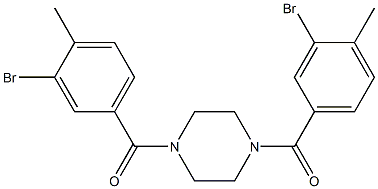 [4-(3-bromo-4-methylbenzoyl)-1-piperazinyl](3-bromo-4-methylphenyl)methanone 结构式