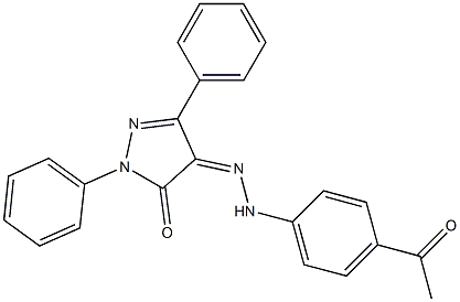 1,3-diphenyl-1H-pyrazole-4,5-dione 4-[N-(4-acetylphenyl)hydrazone] 结构式